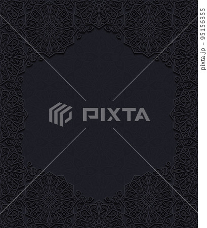 Decorative frame with traditional floral ornament. Vector illustration. Decorative frame with traditional floral ornament. Vector illustration. 95156355