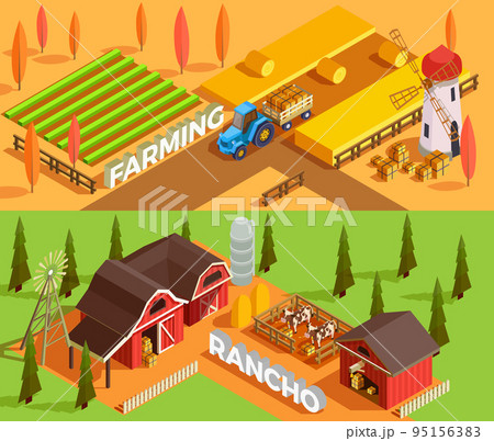 Farm Isometric Banners 95156383