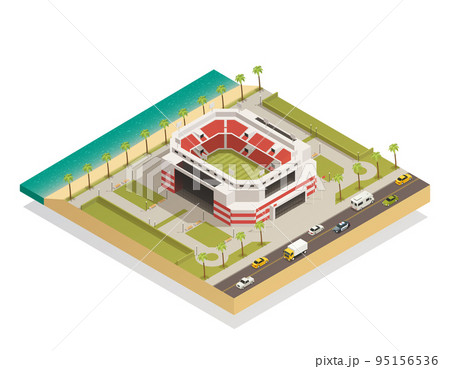 Football Sport Stadium Isometric Composition 95156536