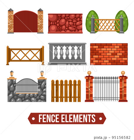 Fence Design Elements Set 95156582