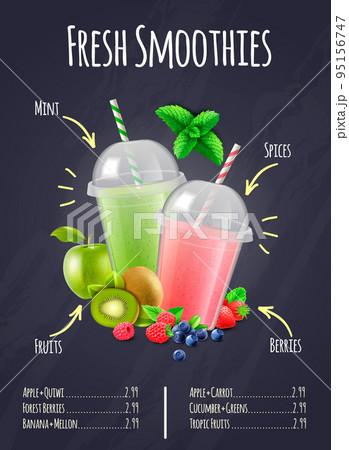 Fresh Smoothies Realistic Composition 95156747