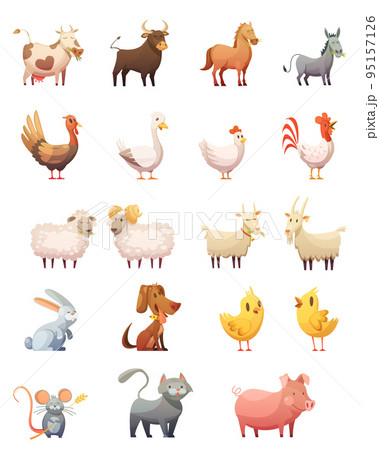 Farm Animals Cartoon Set Farm Animals Cartoon Set 95157126