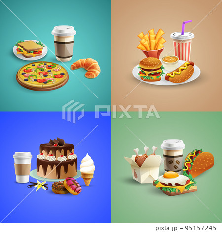 Fast Food Cartoon Concept Fast Food Cartoon Concept 95157245