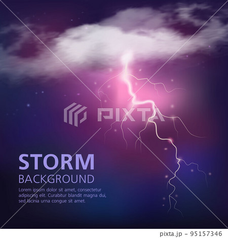 Electric Discharge In Sky Background 95157346