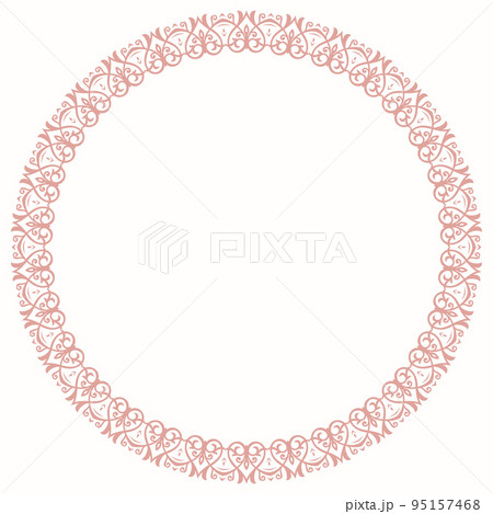 Floral Abstract Round Vector Frame With Arabesques 95157468