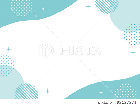 幾何学 フレーム 水色 水玉 幾何学 フレーム 水色 水玉 95157571