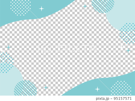 幾何学 フレーム 水色 水玉 幾何学 フレーム 水色 水玉 95157571