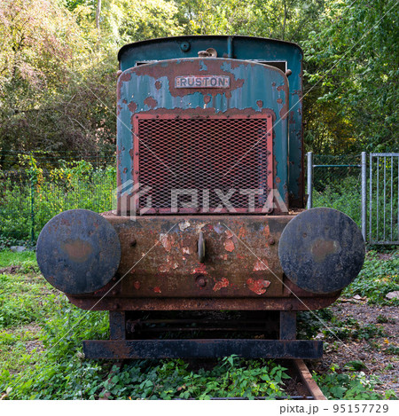 Asse, Flemish Brabant Region, Belgium, Rusted backisde of an old locomotive train 95157729