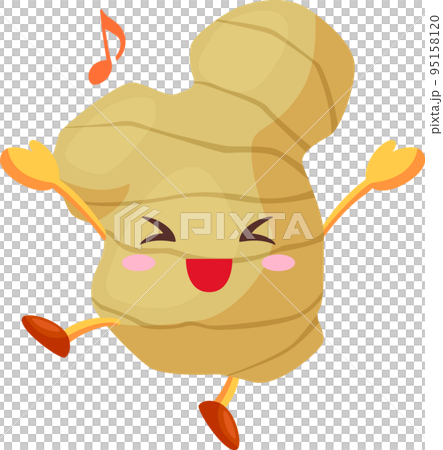 一個非常快樂的可愛姜字符的插圖 95158120