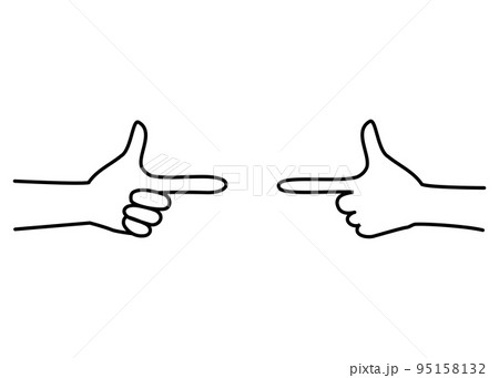 指ピストルで撃ち合いをしているイメージイラスト 指ピストルで撃ち合いをしているイメージイラスト 95158132