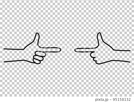 指ピストルで撃ち合いをしているイメージイラスト 指ピストルで撃ち合いをしているイメージイラスト 95158132
