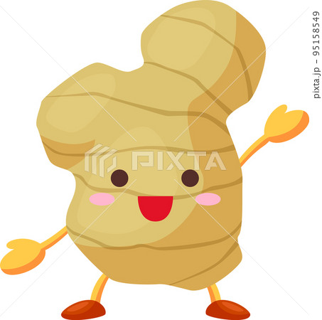 片手を挙げるかわいいショウガのキャラクターのイラスト 片手を挙げるかわいいショウガのキャラクターのイラスト 95158549