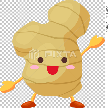 Illustration of a cute ginger character raising one hand Illustration of a cute ginger character raising one hand 95158549
