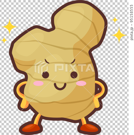 Illustration of a cute ginger character with a proud face Illustration of a cute ginger character with a proud face 95158555