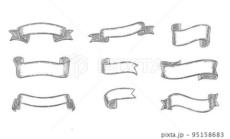 Engraving Elegant Ribbons Set Engraving Elegant Ribbons Set 95158683