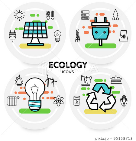 Ecology Line Icons Concept 95158713
