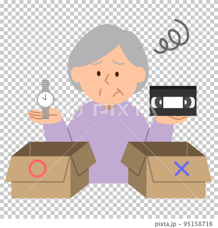 生前整理・片付けをするシニア女性2 95158716