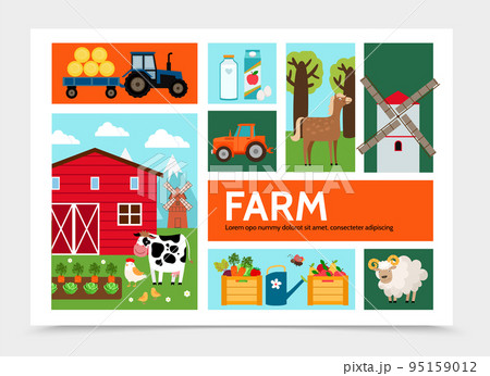 Flat Farming Infographic Concept Flat Farming Infographic Concept 95159012