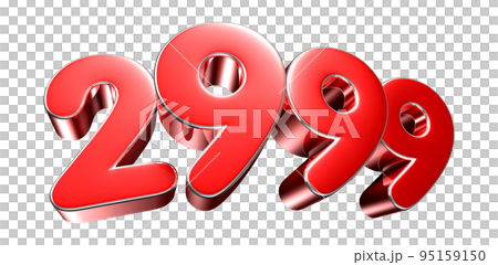 Rounded red number 2999. Rounded red number 2999. 95159150