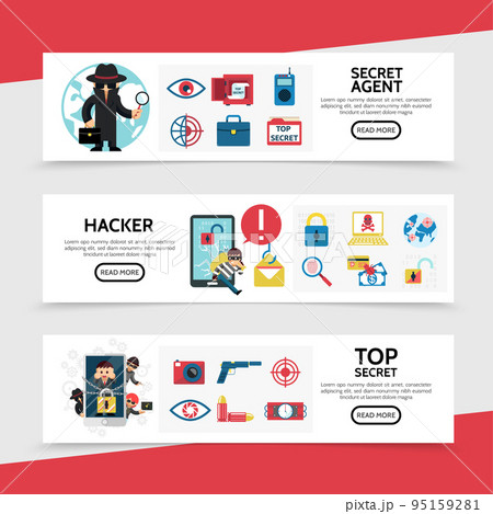 Flat Hacking Horizontal Banners 95159281