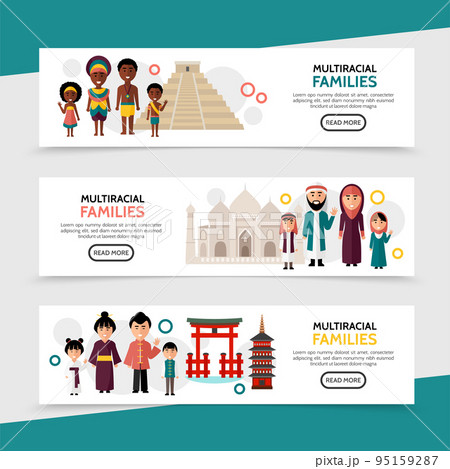 Flat Multiracial People Horizontal Banners 95159287
