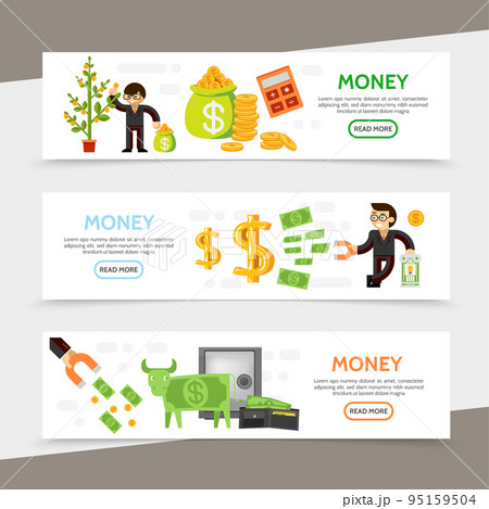 Flat Finance Horizontal Banners Flat Finance Horizontal Banners 95159504
