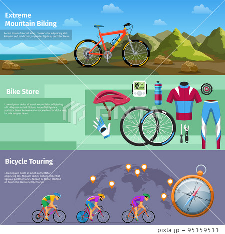 Extreme mountain biking, bike store, bicycle...のイラスト素材 [95159511] - PIXTA