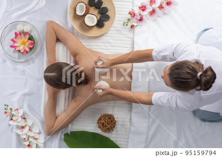 Woman at spa thai massage 95159794