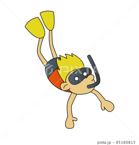 cute of diver on cartoon version 95160815