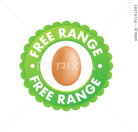 Free range eggs label icon. Farm fresh product. Vector stock illustration. 95161383