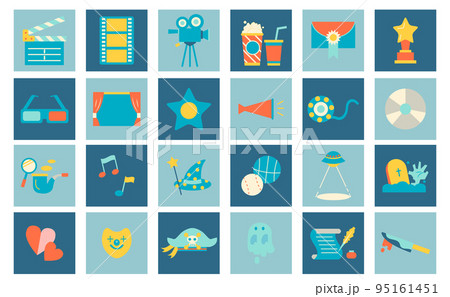 映画の四角アイコンイラストセット 95161451