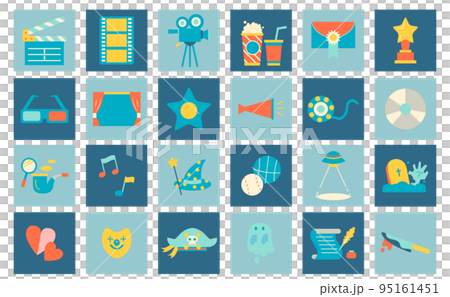 映画の四角アイコンイラストセット 95161451