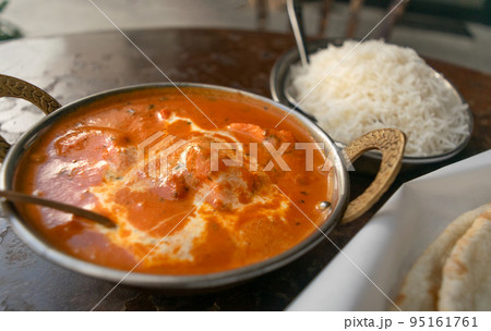 Butter Paneer Masala, Cottage Cheese Curry, Chicken Korma, Traditional Indian Food 95161761