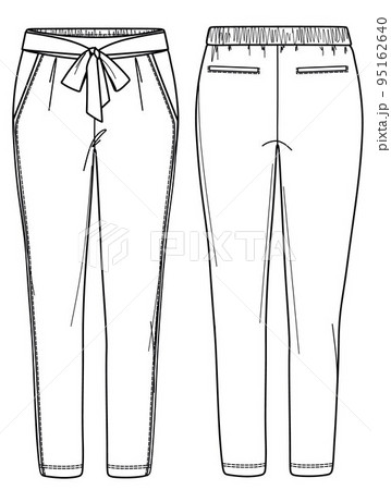 Sports jersey pant technical fashion flat sketch vector illustration  template front and back views Stock Vector Image & Art - Alamy