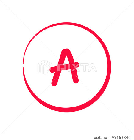 Grading system A . Grades for school sign. Exam result written in red pen. Icon for student and education marker evaluation. Study score scribble Grading system A . Grades for school sign. Exam result written in red pen. Icon for student and education marker evaluation. Study score scribble 95163840