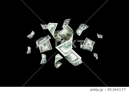 Money falling. American money. Washington American cash, usd background. 95164177