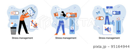 Stress management abstract metaphor, pressure control, depression, emotional tension, mental health 95164944