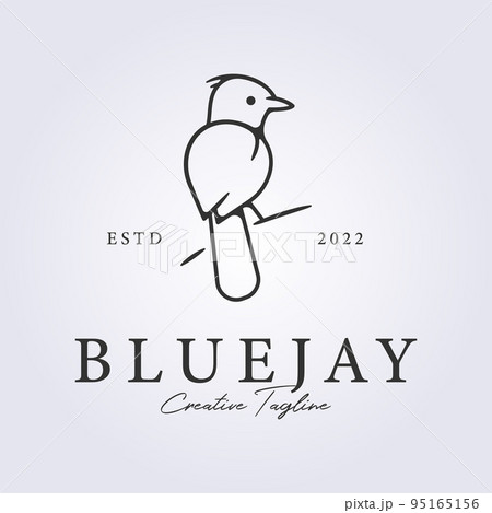 Line Art Blue Jay Logo