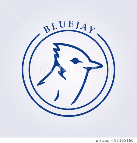 iconic of bluejay bird logo icon symbol vector illustration design in line art badge insignia 95165160
