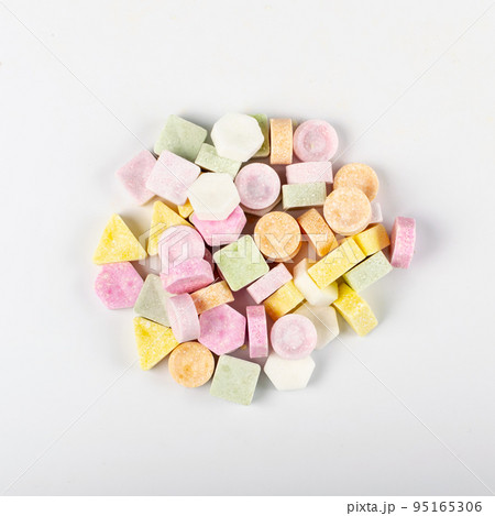 Tablet Candies Isolated, Compressed Tablets 95165306