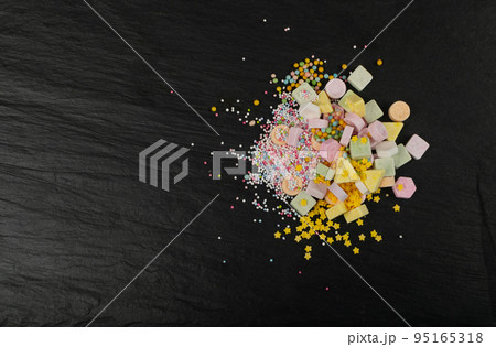Tablet Candies on Black Stone, Compressed Tablets 95165318