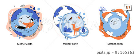 International Mother Earth Day metaphor. Universal symbolic holiday of love and care for our common home 95165363