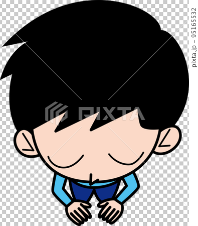 A man who sits on the ground and lowers his head A man who sits on the ground and lowers his head 95165532