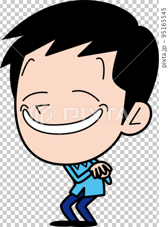 手のひらを擦りながら薄笑いを浮かべる男性 95165545