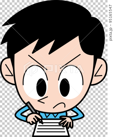 紙に書いている男性 95165547