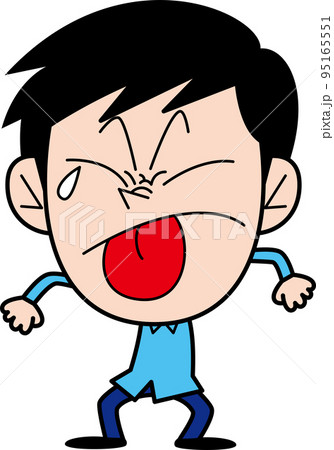 泣きながら舌をだす男性 泣きながら舌をだす男性 95165551