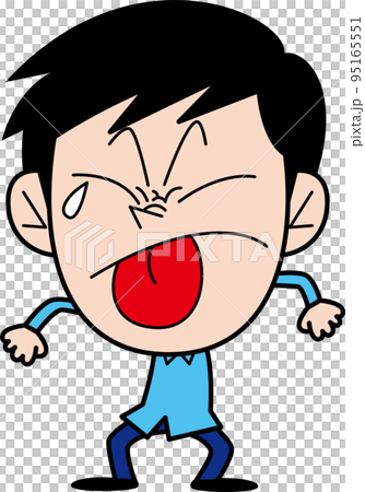 泣きながら舌をだす男性 泣きながら舌をだす男性 95165551