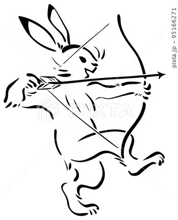 弓矢を構えたウサギ 弓矢を構えたウサギ 95166271