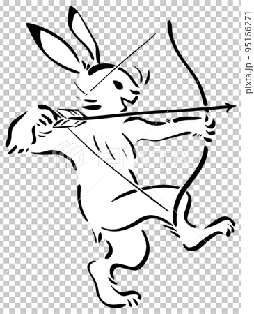 弓矢を構えたウサギ 弓矢を構えたウサギ 95166271