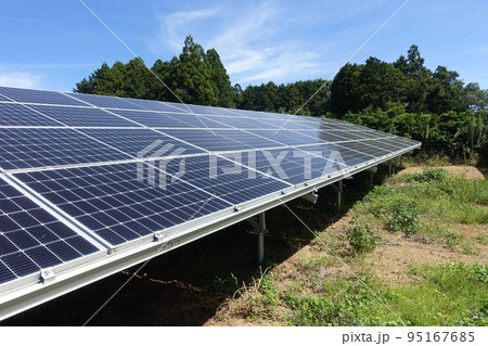 ソーラーパネルが敷き詰められた太陽光発電所 95167685